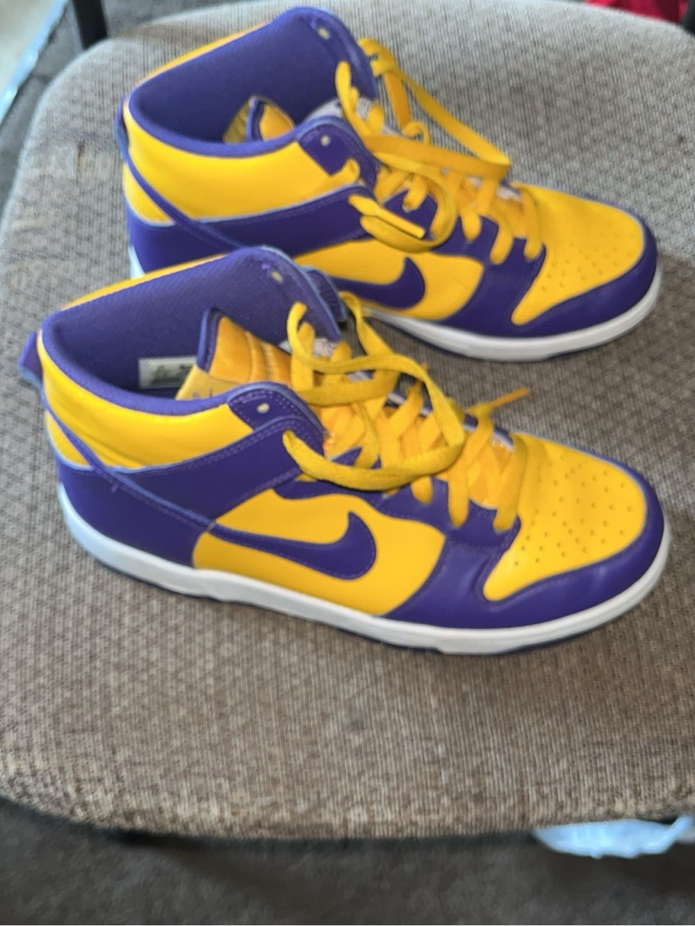 Nike Kids Mid-Top Sneakers in Yellow and Purple